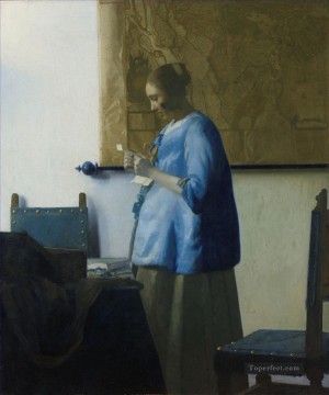ヨハネス・フェルメール Painting - 手紙を読む女性 バロック ヨハネス・フェルメール
